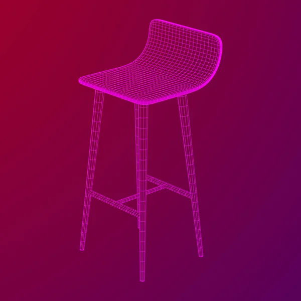 Bar stool furniture wireframe — Stock Vector