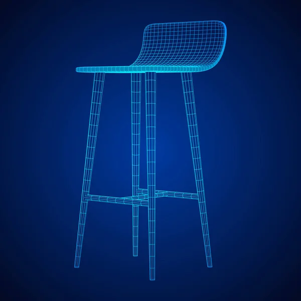 Bar stool furniture wireframe — Stock Vector