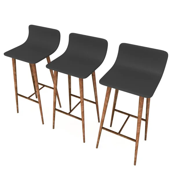 Bar Stol Furniture Render Terisolasi Pada Putih Kursi Tinggi Desain — Stok Foto