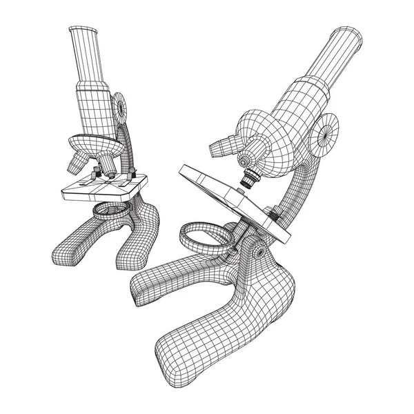 Mikroskop Biologie Schule Laborausstattung — Stockvektor