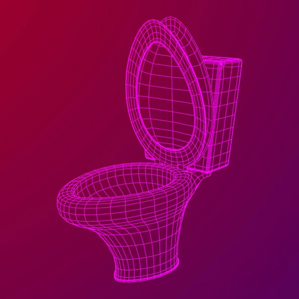 Wireframe ciotola WC — Vettoriale Stock