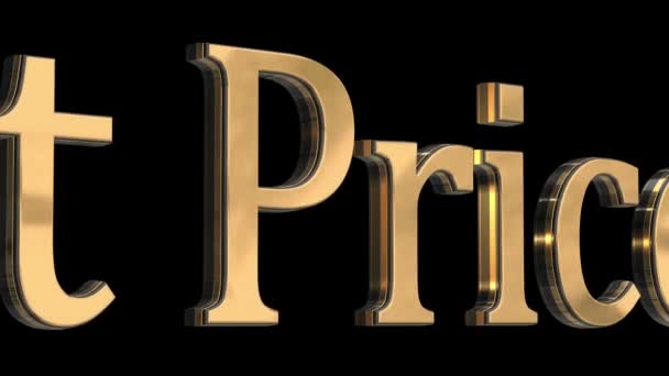 3D altın metin harfler en iyi fiyat Satılık — Stok video