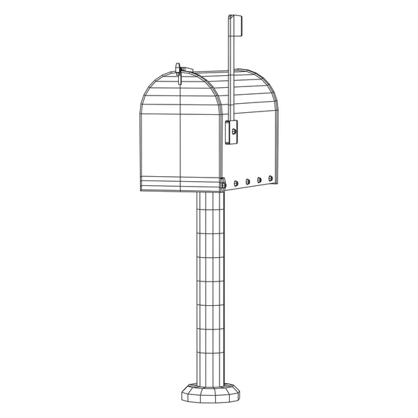 Correspondência wireframe caixa de correio — Vetor de Stock