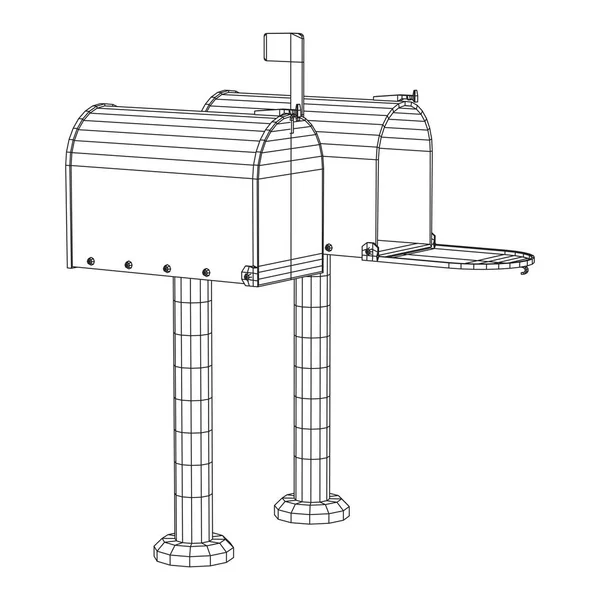 Каркасна листування поштову скриньку — стоковий вектор