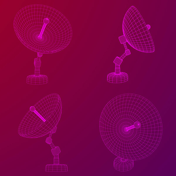 satellite dish wireframe vector