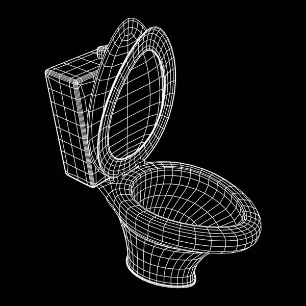 Bol de toilette wireframe — Image vectorielle