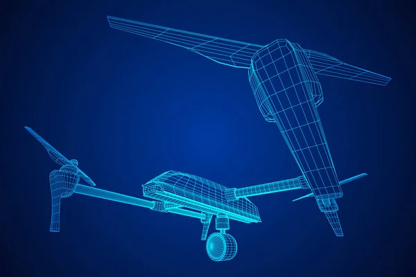Απομακρυσμένου Ελέγχου Αέρα Κηφήνας Dron Πετώντας Κάμερα Βίντεο Δράσης Wireframe — Διανυσματικό Αρχείο