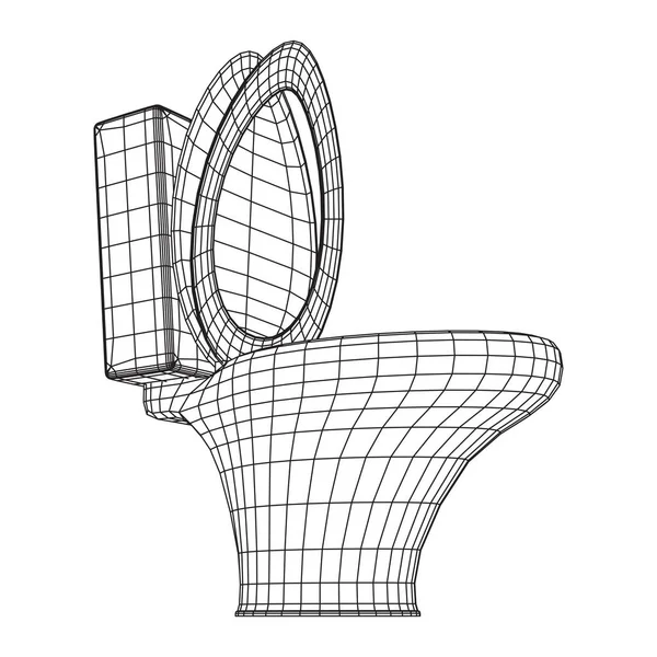 Toalett skål wireframe — Stock vektor