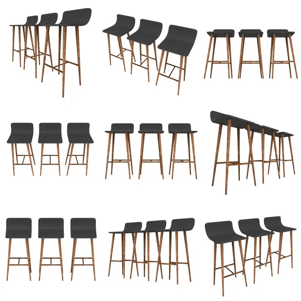 Барный стул мебель 3d — стоковое фото