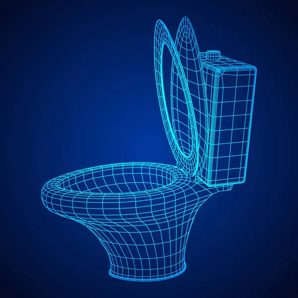 Toilet bowl wireframe — Stock Vector