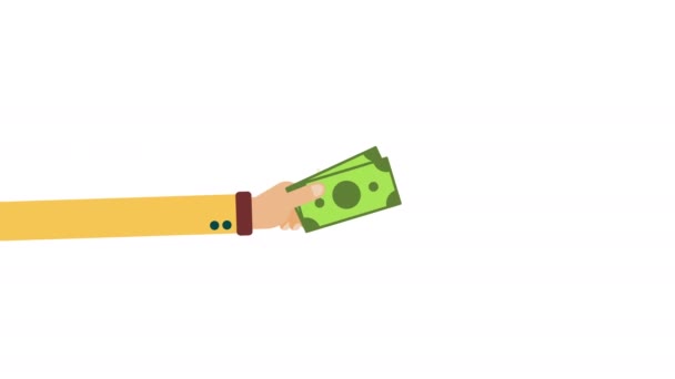 Руки держат наличные деньги — стоковое видео