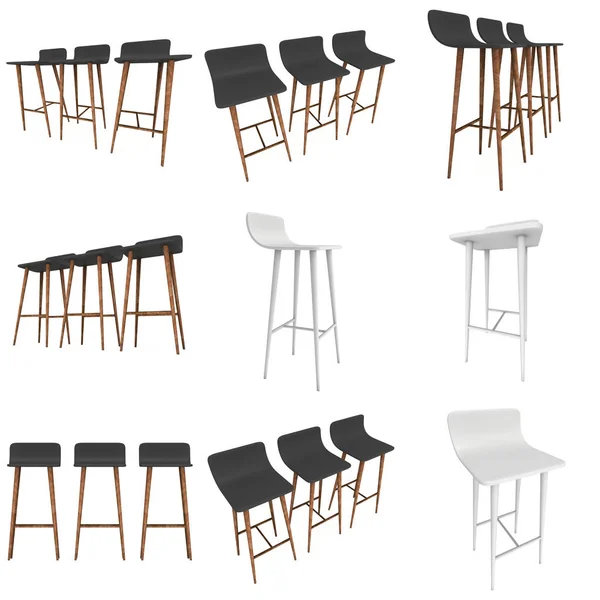Bar tabure mobilya 3d — Stok fotoğraf