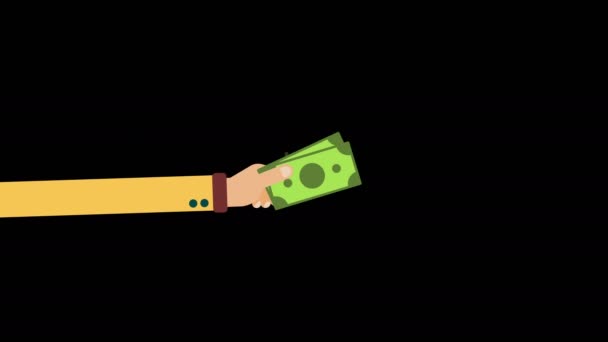 Handen houden contant geld — Stockvideo