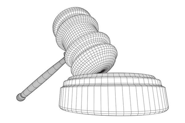 Hammer, Hammer des Richters oder Auktionators — Stockvektor