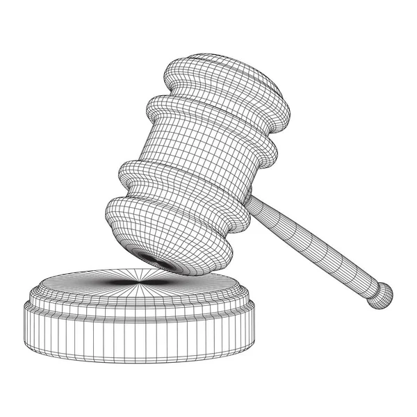 Ordförandeklubba, hammare av domare eller auktionsförrättaren — Stock vektor