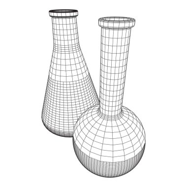 Test tüpü düşük poli tel kafes kafes