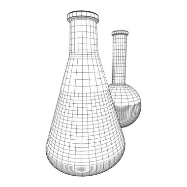 Test tüpü düşük poli tel kafes kafes