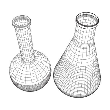 Test tüpü düşük poli tel kafes kafes