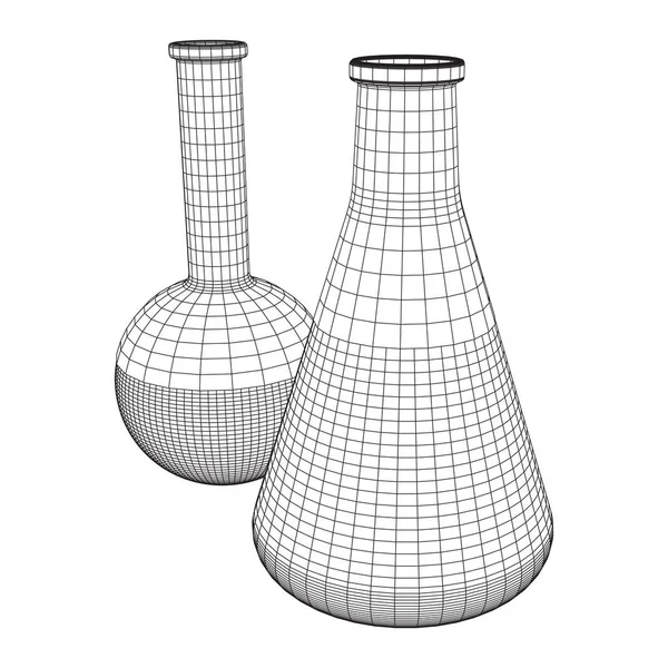 Test tüpü düşük poli tel kafes kafes