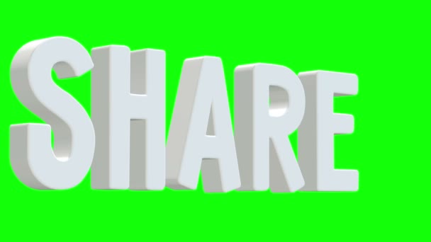 Compartir letras de texto 3d — Vídeos de Stock