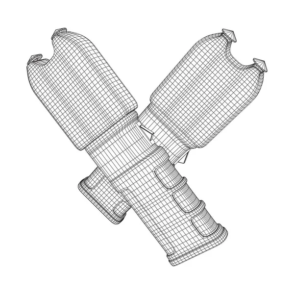 Pistola stordente taser elettroshock della polizia — Vettoriale Stock