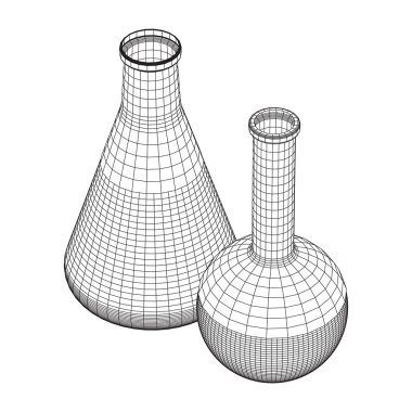 Test tüpü düşük poli tel kafes kafes