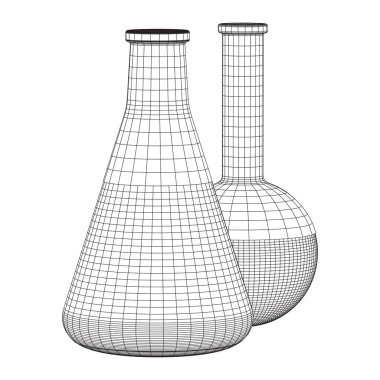 Test tüpü düşük poli tel kafes kafes