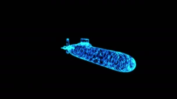 Atom-U-Boot unter Wasser — Stockvideo