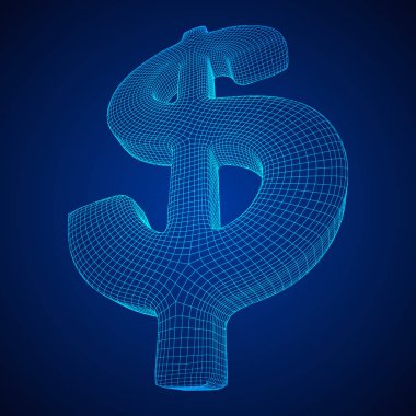 Dolar işareti tel kafes vektör