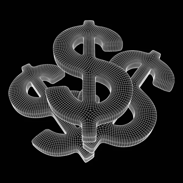 Dollar signe filaire vecteur — Image vectorielle