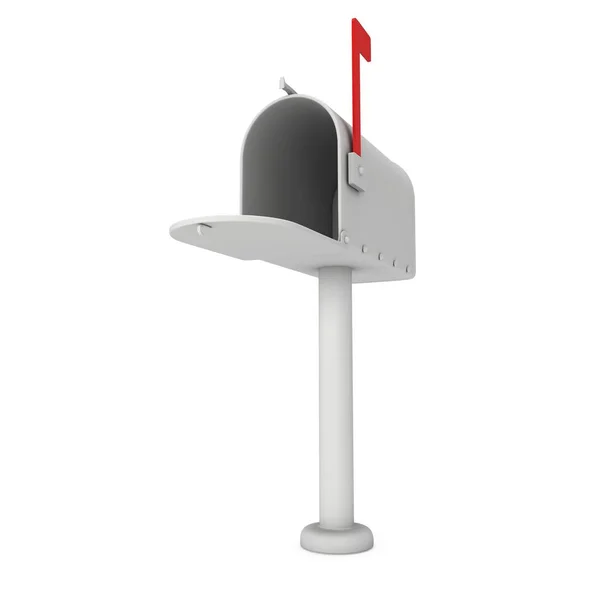 Poštovní schránka s otevřenými dveřmi 3d — Stock fotografie