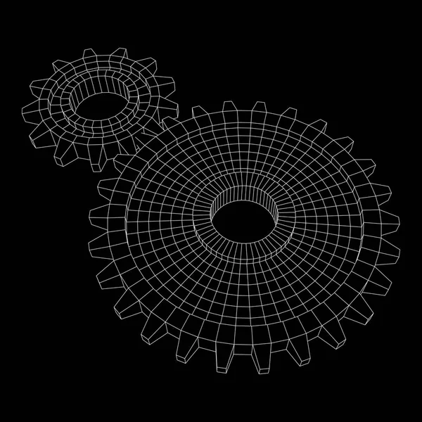 Engranajes. Concepto de máquina de tecnología mecánica — Vector de stock