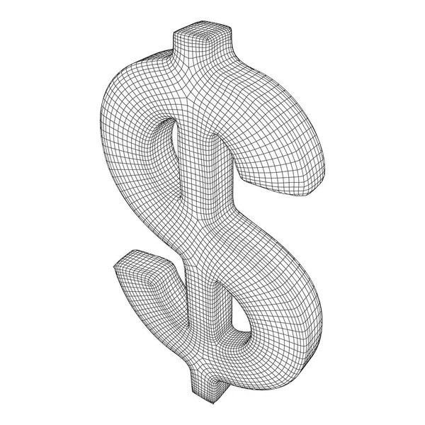 Dollar signe filaire vecteur — Image vectorielle