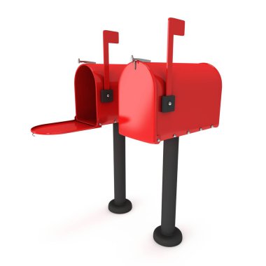 Posta kutusu açık kapı ile 3d