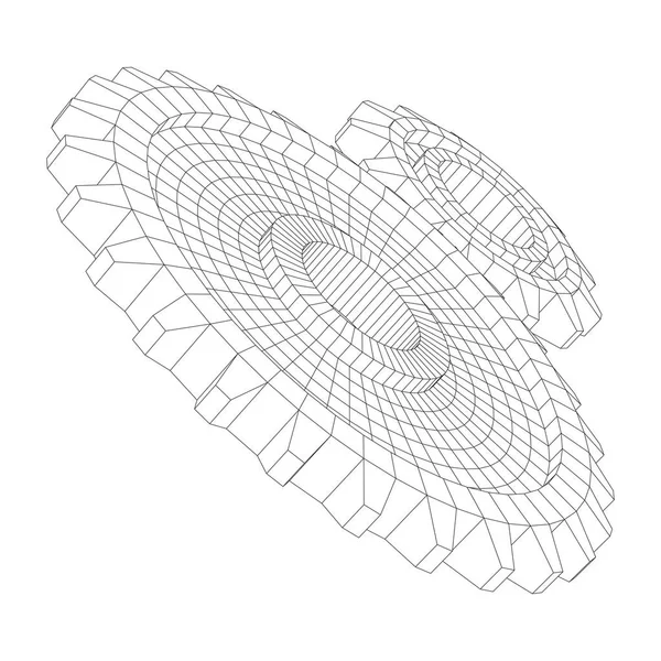 Zahnräder. Maschinenkonzept Mechanische Technologie — Stockvektor