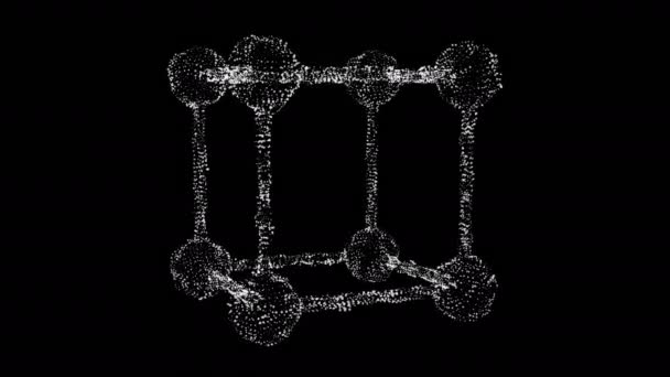 Model szkieletowy siatki cząsteczki — Wideo stockowe