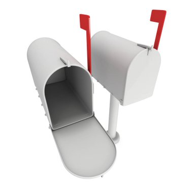 Posta kutusu açık kapı ile 3d