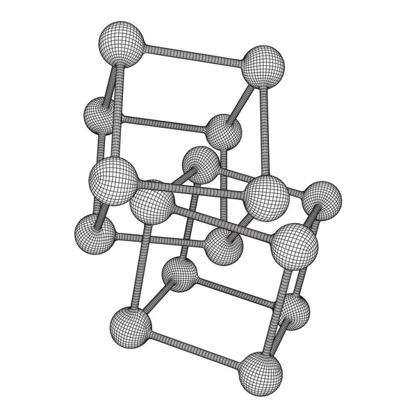 Molécula de malha wireframe — Vetor de Stock