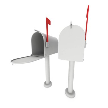 Posta kutusu açık kapı ile 3d