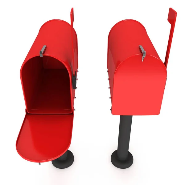 Caixa de correio com porta aberta 3d — Fotografia de Stock