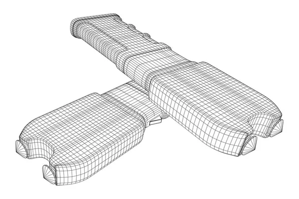 Police électrochoc taser pistolet paralysant — Image vectorielle