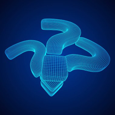 Soru işareti soyut kafes