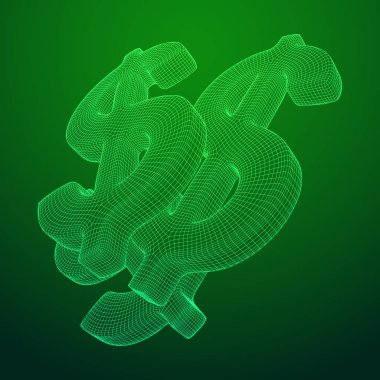 Dolar işareti tel kafes vektör