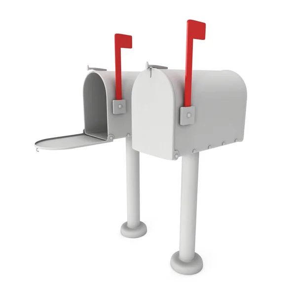 Poštovní schránka s otevřenými dveřmi 3d — Stock fotografie