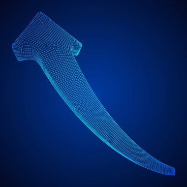 Büyüyen ok grafiği. Tel kafes düşük poli kafes vektör çizim