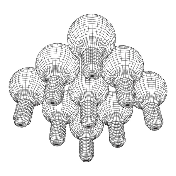 Idea lampadina. Vettore — Vettoriale Stock