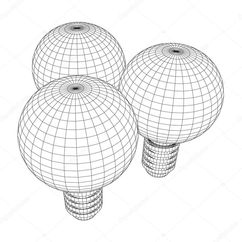 Lamp bulb idea. Vector