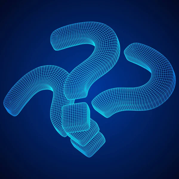 Question mark abstract mesh — Stock Vector