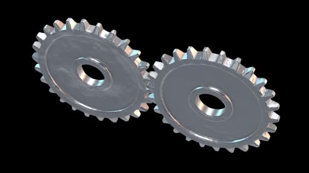 Gears. Mechanical technology machine concept — Stock Video