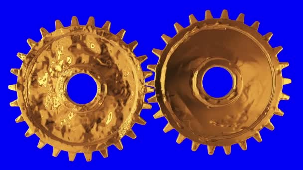 Gears. Mechanical technology machine concept — Stock Video